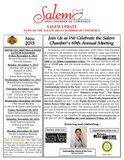 Salem Update for 11/2015 - Salem Area Chamber of Commerce