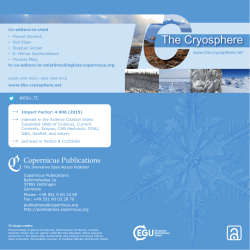 Journal flyer - The Cryosphere