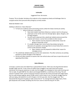 SESSION THREE ETHICS/INTEGRITY Icebreaker Suggested Time