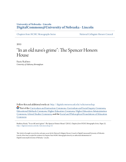 The Spencer Honors House - DigitalCommons@University of