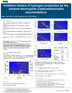 Inhibition factors of hydrogen production by the extreme thermophile
