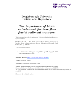 The importance of biotic entrainment for base ow uvial sediment