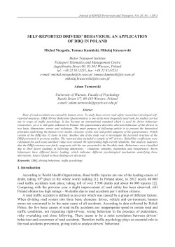 self-reported drivers` behaviour: an application of dbq in poland