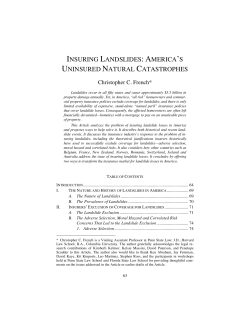 insuring landslides: america`s uninsured natural catastrophes