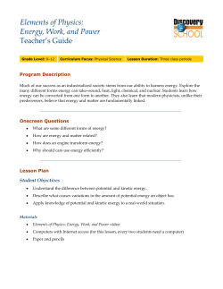 Elements of Physics: Energy, Work, and Power