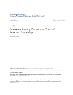 Protestants Reading Catholicism: Crashaw`s Reformed Readership