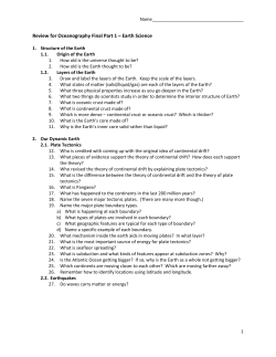 Review for Oceanography Final Part 1 &ndash; Earth Science