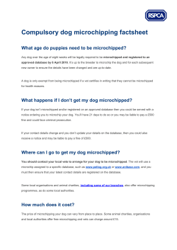 Compulsory dog microchipping factsheet