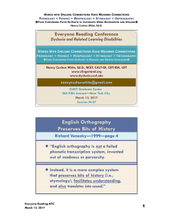 Words with Spelling Connections have Meaning Connections