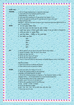 CLASS &ndash;III A ENGLISH 1. Write 15 page handwriting in a separate