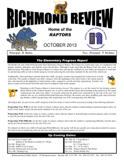 October 2013 Newsletter - Richmond Street Public School
