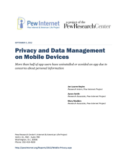 Privacy and Data Management on Mobile Devices