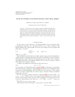 SUMS OF ENTIRE FUNCTIONS HAVING ONLY REAL ZEROS 1