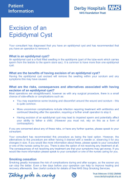 Excision of an Epididymal Cyst - Derby Teaching Hospitals NHS