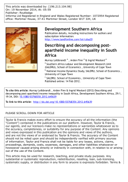 Development Southern Africa Describing and decomposing post