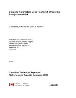 Data and Parameters Used in a Strait of Georgia Ecosystem Model