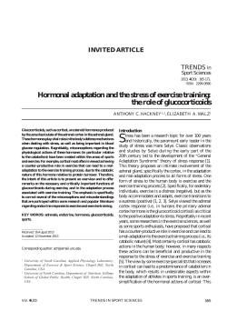 Hormonal adaptation and the stress of exercise training: the role of