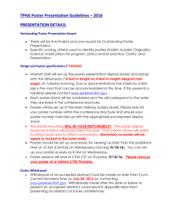 TPHA Poster Presentation Guidelines &ndash; 2016 PRESENTATION