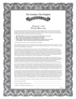 Destiny 1200 Warranty