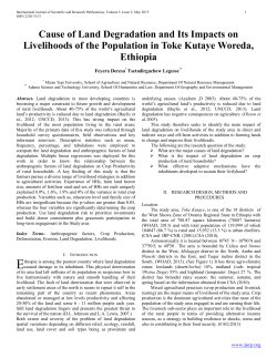 Cause of Land Degradation and Its Impacts on Livelihoods of the