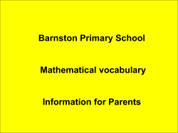 Maths Vocabulary for Parents