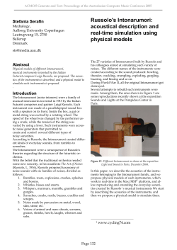 Stefania Serafin Russolo`s Intonarumori: acoustical description and