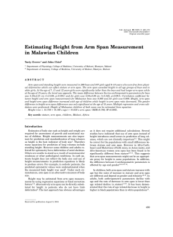 Estimating Height from Arm Span Measurement