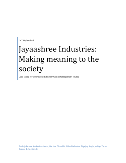 Jayaashree Industries: Making meaning to the society