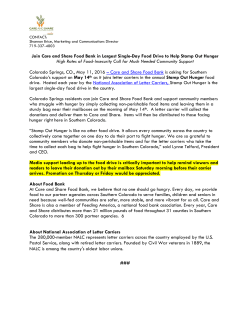 Join Care and Share Food Bank in Largest Single