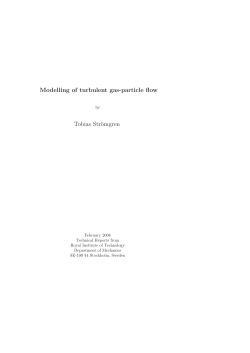 Modelling of turbulent gas-particle flow Tobias Str&ouml;mgren