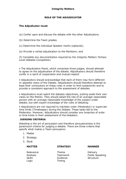 role of the adjudicator