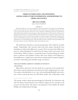 AMISH VICTIMIZATION AND OFFENDING