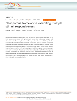 Nanoporous frameworks exhibiting multiple stimuli responsiveness