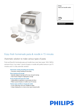 HR2355/07 Philips Pasta and noodle maker