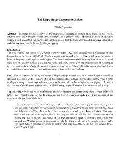 The Khipu-Based Numeration System