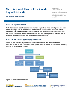 Nutrition and Health Info Sheet: Phytochemicals