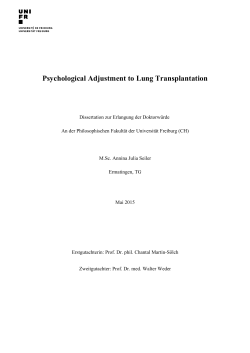 Psychological Adjustment to Lung Transplantation