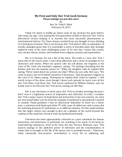 Sermon Text - Unitarian Universalist Church of Spokane