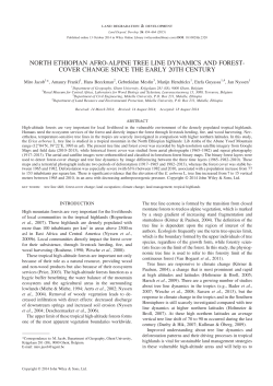 NORTH ETHIOPIAN AFRO-ALPINE TREE LINE DYNAMICS AND