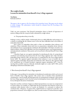 The weight of truth: Lessons for minimalists from Russell`s Gray`s
