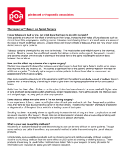 The Impact of Tobacco on Spinal Surgery