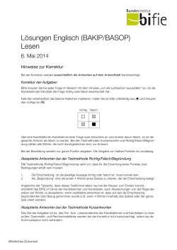 L&ouml;sungen Englisch (BAKIP/BASOP) Lesen