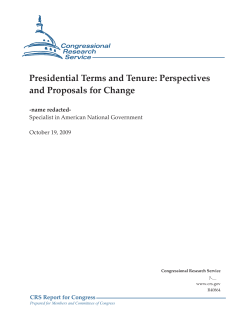 Presidential Terms and Tenure: Perspectives