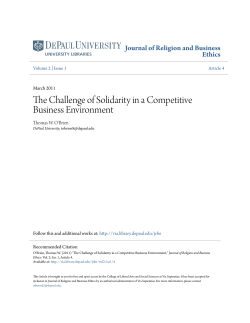 The Challenge of Solidarity in a Competitive