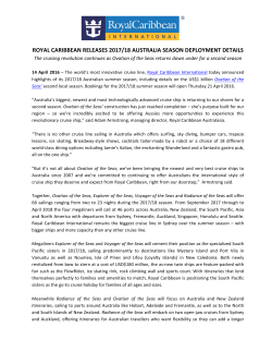 ROYAL CARIBBEAN RELEASES 2017/18 AUSTRALIA SEASON