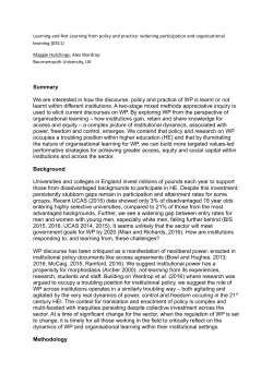 Learning and Not Learning from policy and practice