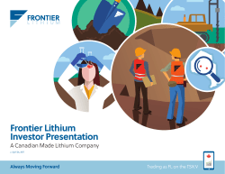 Frontier Lithium Investor Presentation