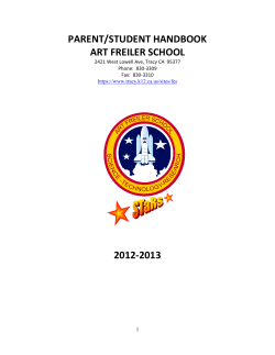 Art Freiler School Student Handbook