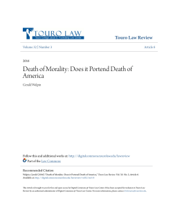 Death of Morality: Does it Portend Death of America