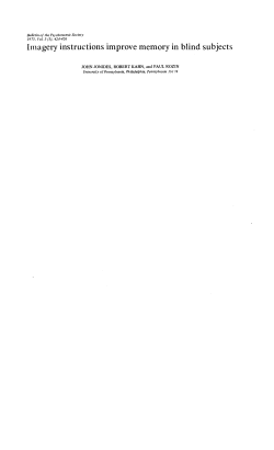 Imagery instructions improve memory in blind subjects